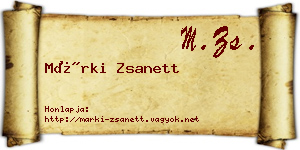 Márki Zsanett névjegykártya