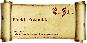Márki Zsanett névjegykártya